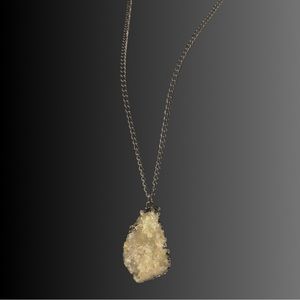 Long Silver Crystal Necklace